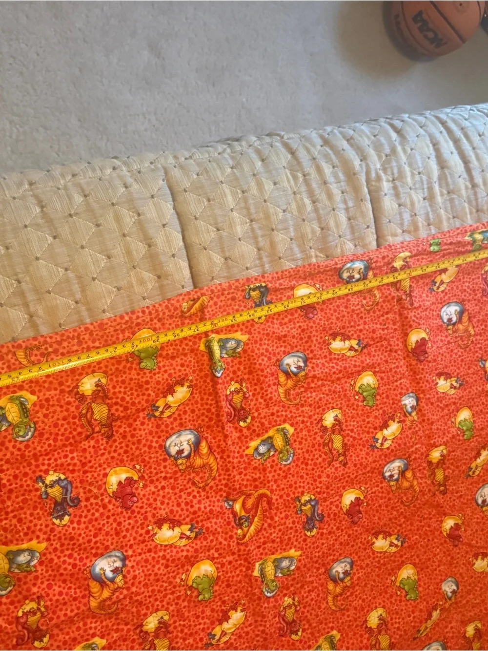 Homemade Dinosaur quilt Colorful Quilt Bright multi colors and dinosaurs